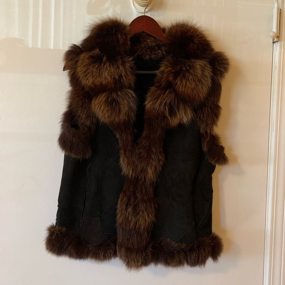 Genuine Chinchilla and Shearling vest